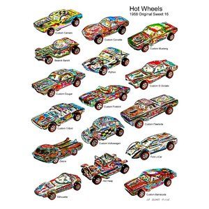 Hot Wheels Sweet 16 Redline Car Racing Poster Print Wall Art 18x24